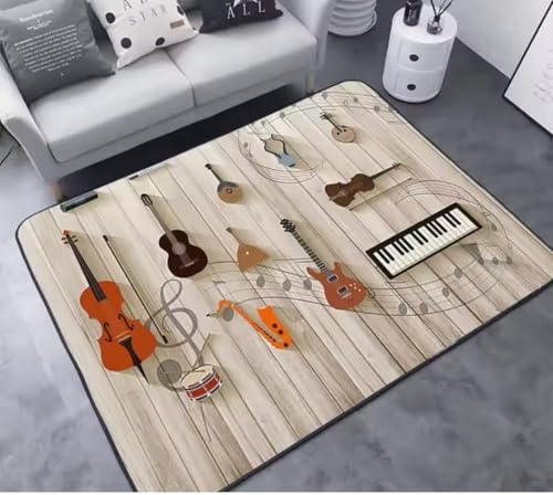 JIAOJING Musikserie Bedruckter Teppich Musik Home Bar Dekoration Fußmatte Teppiche Für Wohnzimmer Teppiche Für Schlafzimmerbereich Teppich 60X90Cm JIAOJING Musikserie Bedruckter Teppich Musik Home Bar Dekoration Fußmatte Teppiche Für Wohnzimmer Teppiche Für Schlafzimmerbereich Teppich 60X90Cm von JIAOJING