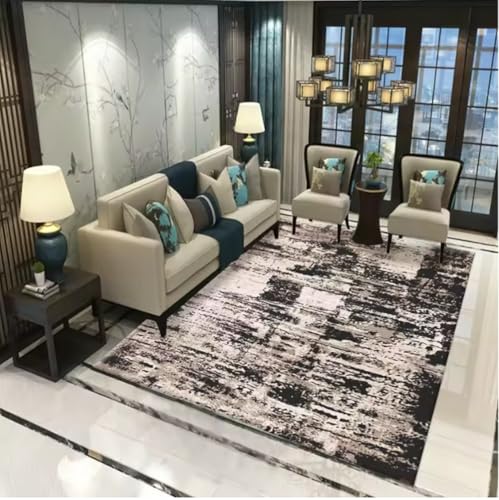 JIAOJING Nordische Tusche Malerei Schlafzimmer Teppich Für Wohnkultur Wohnzimmer Flur Küche rutschfeste Matte Hotel Sofa Couchtisch Teppiche 160X230Cm von JIAOJING