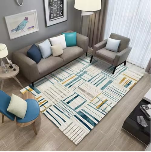 JIAOJING Nordische Tusche Malerei Schlafzimmer Teppich Für Wohnkultur Wohnzimmer Flur Küche rutschfeste Matte Hotel Sofa Couchtisch Teppiche 60X90Cm von JIAOJING