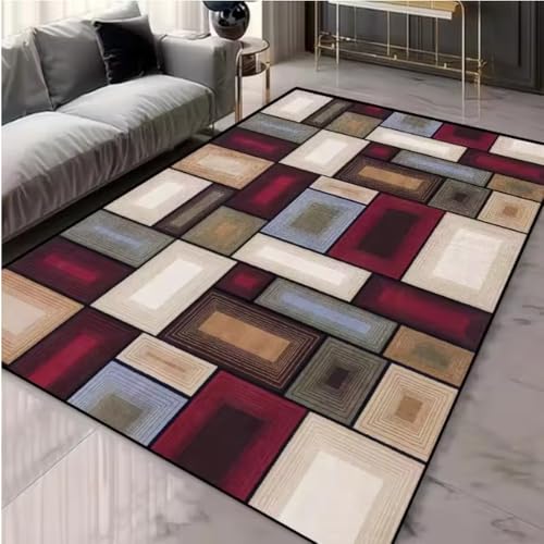 JIAOJING Nordischer Stil Kontrast Geometrischer Designer Teppich Einfacher Teppich Wohnzimmer Schlafzimmer Flanell Matte Home Decoration 140X200Cm JIAOJING Nordischer Stil Kontrast Geometrischer Designer Teppich Einfacher Teppich Wohnzimmer Schlafzimmer Flanell Matte Home Decoration 140X200Cm von JIAOJING