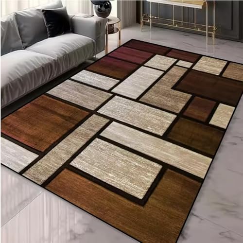 JIAOJING Nordischer Stil Kontrast Geometrischer Designer Teppich Einfacher Teppich Wohnzimmer Schlafzimmer Flanell Matte Home Decoration 140X200Cm JIAOJING Nordischer Stil Kontrast Geometrischer Designer Teppich Einfacher Teppich Wohnzimmer Schlafzimmer Flanell Matte Home Decoration 140X200Cm von JIAOJING