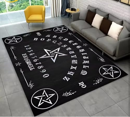 JIAOJING Ouija Tarot Hexerei Gothic, Teppich Für Wohnzimmer Schlafzimmer Sofa Fußmatte Dekoration rutschfeste Bodenmatte 50X80Cm JIAOJING Ouija Tarot Hexerei Gothic, Teppich Für Wohnzimmer Schlafzimmer Sofa Fußmatte Dekoration rutschfeste Bodenmatte 50X80Cm von JIAOJING