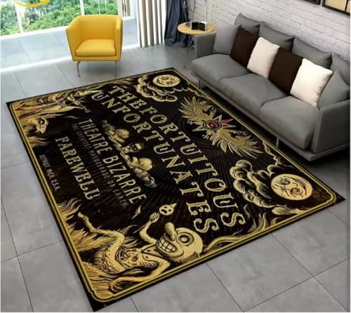 JIAOJING Ouija Tarot Hexerei Gothic Bereich Teppich, Teppich Für Wohnzimmer Schlafzimmer Sofa Fußmatte Dekoration rutschfeste Bodenmatte 100X160Cm von JIAOJING