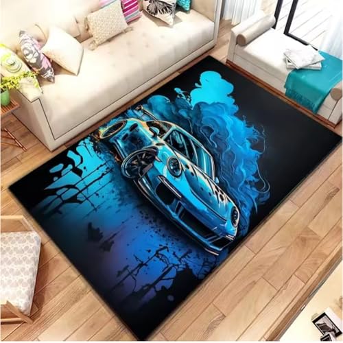 JIAOJING Rennwagen Muster Kunstwerk Teppich Schlafzimmer Wohnzimmer Teppich Für Küche Fußmatten Home Decor rutschfeste Bodenpolster Matte 140X200Cm JIAOJING Rennwagen Muster Kunstwerk Teppich Schlafzimmer Wohnzimmer Teppich Für Küche Fußmatten Home Decor rutschfeste Bodenpolster Matte 140X200Cm von JIAOJING