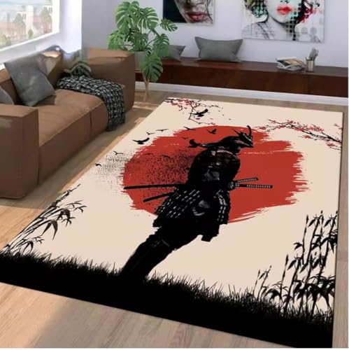JIAOJING Samurai Spirits Muster Teppich Für Wohnzimmer Badezimmer Matte FußmattTeppich Für Schlafzimmer Home Decor Spielmatte 140X200Cm JIAOJING Samurai Spirits Muster Teppich Für Wohnzimmer Badezimmer Matte FußmattTeppich Für Schlafzimmer Home Decor Spielmatte 140X200Cm von JIAOJING