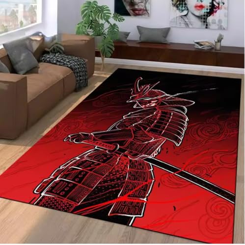 JIAOJING Samurai Spirits Muster Teppich Für Wohnzimmer Badezimmer Matte FußmattTeppich Für Schlafzimmer Home Decor Spielmatte 60X90Cm JIAOJING Samurai Spirits Muster Teppich Für Wohnzimmer Badezimmer Matte FußmattTeppich Für Schlafzimmer Home Decor Spielmatte 60X90Cm von JIAOJING