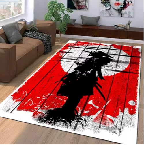 JIAOJING Samurai Spirits Muster Teppich Für Wohnzimmer Badezimmer Matte FußmattTeppich Für Schlafzimmer Home Decor Spielmatte 60X90Cm JIAOJING Samurai Spirits Muster Teppich Für Wohnzimmer Badezimmer Matte FußmattTeppich Für Schlafzimmer Home Decor Spielmatte 60X90Cm von JIAOJING