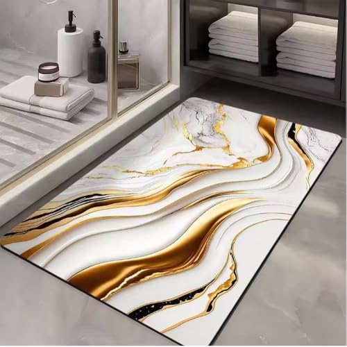 JIAOJING Saugfähige Stein Badematten Außerhalb Der Dusche Badezimmer Teppich Schnell Trocknender Boden Fußmatte Toilettenteppich Fußmatte Waschbar 50X80Cm JIAOJING Saugfähige Stein Badematten Außerhalb Der Dusche Badezimmer Teppich Schnell Trocknender Boden Fußmatte Toilettenteppich Fußmatte Waschbar 50X80Cm von JIAOJING
