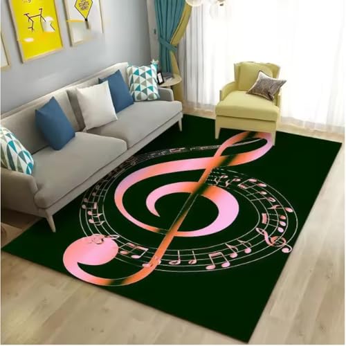 JIAOJING Schöne Musik Note Teppich Wohnzimmer Schlafzimmer Weiches Arbeitszimmer Esszimmer Zuhause Büro Eingangstür Innen Dekorative Bodenmatte 100X160Cm von JIAOJING