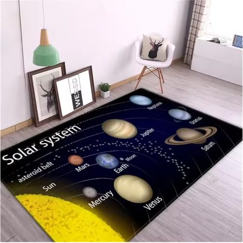 JIAOJING Solar System Fußmatten Planet Teppich Für Raum Anti-Rutsch-Teppich Für Spiel- Oder Kriechbereich Dekor 120X160Cm JIAOJING Solar System Fußmatten Planet Teppich Für Raum Anti-Rutsch-Teppich Für Spiel- Oder Kriechbereich Dekor 120X160Cm von JIAOJING