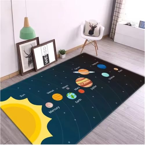 JIAOJING Solar System Fußmatten Planet Teppich Für Raum Anti-Rutsch-Teppich Für Spiel- Oder Kriechbereich Dekor 160X280Cm JIAOJING Solar System Fußmatten Planet Teppich Für Raum Anti-Rutsch-Teppich Für Spiel- Oder Kriechbereich Dekor 160X280Cm von JIAOJING