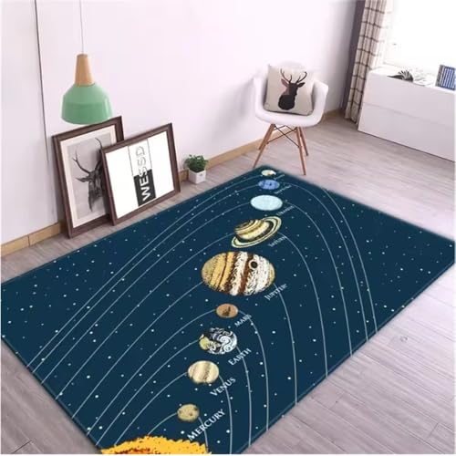 JIAOJING Solar System Fußmatten Planet Teppich Für Raum Anti-Rutsch-Teppich Für Spiel- Oder Kriechbereich Dekor 160X280Cm JIAOJING Solar System Fußmatten Planet Teppich Für Raum Anti-Rutsch-Teppich Für Spiel- Oder Kriechbereich Dekor 160X280Cm von JIAOJING