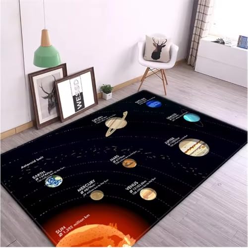 JIAOJING Solar System Fußmatten Planet Teppich Für Raum Anti-Rutsch-Teppich Für Spiel- Oder Kriechbereich Dekor 60X90Cm JIAOJING Solar System Fußmatten Planet Teppich Für Raum Anti-Rutsch-Teppich Für Spiel- Oder Kriechbereich Dekor 60X90Cm von JIAOJING