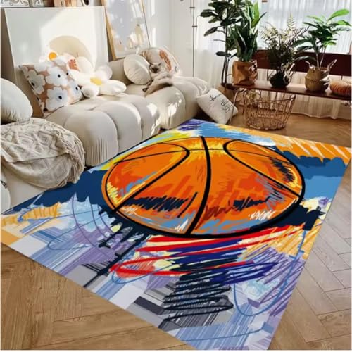 JIAOJING Sport Anti-Rutsch Ball Teppich Fußball Basketball Druck e Fußmatte Für Schlafzimmer Wohnzimmer Küchenmatte 50X80Cm JIAOJING Sport Anti-Rutsch Ball Teppich Fußball Basketball Druck e Fußmatte Für Schlafzimmer Wohnzimmer Küchenmatte 50X80Cm von JIAOJING