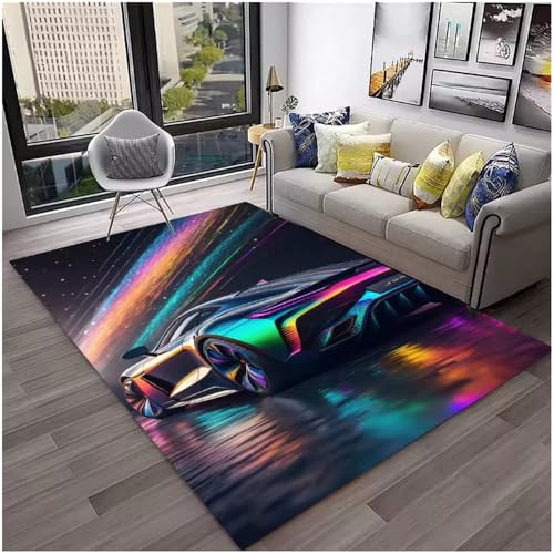 JIAOJING Sportwagen Rennwagen Teppich Für Wohnzimmer Schlafzimmer Spielzimmer Sofa Fußmatten Dekor Couchtisch Fußmatten 50X80Cm JIAOJING Sportwagen Rennwagen Teppich Für Wohnzimmer Schlafzimmer Spielzimmer Sofa Fußmatten Dekor Couchtisch Fußmatten 50X80Cm von JIAOJING