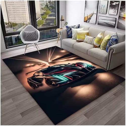 JIAOJING Sportwagen Rennwagen Teppich Für Wohnzimmer Schlafzimmer Spielzimmer Sofa Fußmatten Dekor Couchtisch Fußmatten 60X90Cm JIAOJING Sportwagen Rennwagen Teppich Für Wohnzimmer Schlafzimmer Spielzimmer Sofa Fußmatten Dekor Couchtisch Fußmatten 60X90Cm von JIAOJING