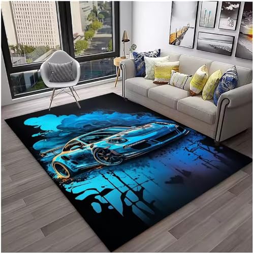 JIAOJING Sportwagen Rennwagen Teppich Für Wohnzimmer Schlafzimmer Spielzimmer Sofa Fußmatten Dekor Couchtisch Fußmatten 80X120Cm JIAOJING Sportwagen Rennwagen Teppich Für Wohnzimmer Schlafzimmer Spielzimmer Sofa Fußmatten Dekor Couchtisch Fußmatten 80X120Cm von JIAOJING