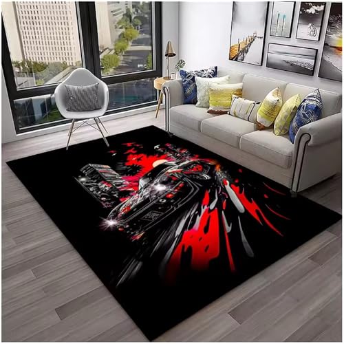 JIAOJING Sportwagen Rennwagen Teppich Für Wohnzimmer Schlafzimmer Spielzimmer Sofa Fußmatten Dekor Couchtisch Fußmatten 80X120Cm JIAOJING Sportwagen Rennwagen Teppich Für Wohnzimmer Schlafzimmer Spielzimmer Sofa Fußmatten Dekor Couchtisch Fußmatten 80X120Cm von JIAOJING