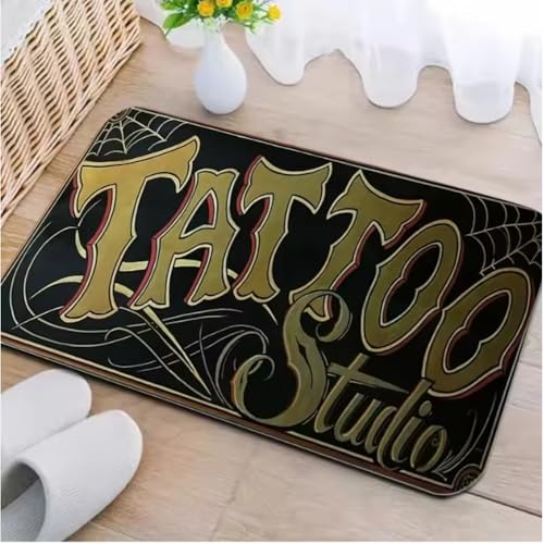 JIAOJING Tattoo Shop Matte Indoor Willkommen Fußmatte Badezimmer Schlafzimmer Küche Teppich Rutschfester Flur Veranda Eingang Teppich 100X160Cm JIAOJING Tattoo Shop Matte Indoor Willkommen Fußmatte Badezimmer Schlafzimmer Küche Teppich Rutschfester Flur Veranda Eingang Teppich 100X160Cm von JIAOJING