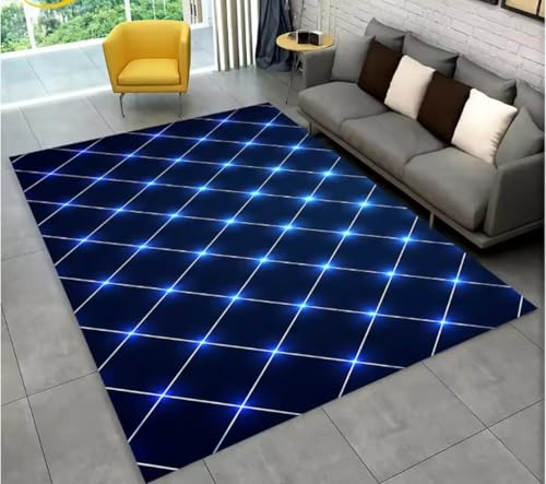 JIAOJING Teppich Abstrakte Moderne Geometrische Illusion Bereich Teppich Für Wohnzimmer Schlafzimmer Sofa Fußmatte Dekor Spiel rutschfeste Bodenmatte 120X160Cm von JIAOJING