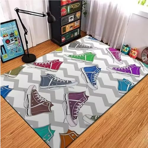 JIAOJING Teppich Basketball Schuhe Turnschuhe Druck Teppich Für Wohnzimmer Korridor Schlafzimmer Tür Spiel Bodenmatte 160X280Cm JIAOJING Teppich Basketball Schuhe Turnschuhe Druck Teppich Für Wohnzimmer Korridor Schlafzimmer Tür Spiel Bodenmatte 160X280Cm von JIAOJING
