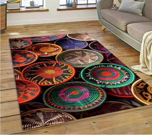 JIAOJING Teppich Bunte Blume Gewebte Kunst Körbe Teppich Für Wohnzimmer Schlafzimmer Wohnkultur, rutschfest Für Sofa Fußmatte 160X280Cm JIAOJING Teppich Bunte Blume Gewebte Kunst Körbe Teppich Für Wohnzimmer Schlafzimmer Wohnkultur, rutschfest Für Sofa Fußmatte 160X280Cm von JIAOJING