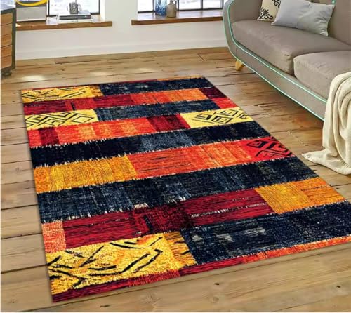 JIAOJING Teppich Bunte Blume Gewebte Kunst Körbe Teppich Für Wohnzimmer Schlafzimmer Wohnkultur, rutschfest Für Sofa Fußmatte 50X80Cm JIAOJING Teppich Bunte Blume Gewebte Kunst Körbe Teppich Für Wohnzimmer Schlafzimmer Wohnkultur, rutschfest Für Sofa Fußmatte 50X80Cm von JIAOJING