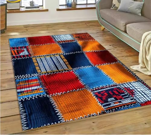 JIAOJING Teppich Bunte Blume Gewebte Kunst Körbe Teppich Für Wohnzimmer Schlafzimmer Wohnkultur, rutschfest Für Sofa Fußmatte 60X90Cm von JIAOJING