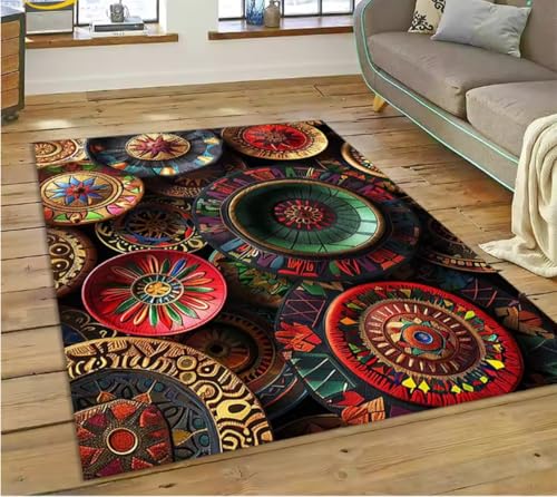 JIAOJING Teppich Bunte Blume Gewebte Kunst Körbe Teppich Für Wohnzimmer Schlafzimmer Wohnkultur, rutschfest Für Sofa Fußmatte 80X150Cm JIAOJING Teppich Bunte Blume Gewebte Kunst Körbe Teppich Für Wohnzimmer Schlafzimmer Wohnkultur, rutschfest Für Sofa Fußmatte 80X150Cm von JIAOJING