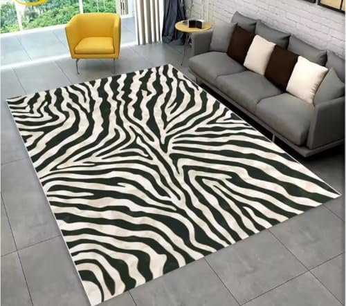 JIAOJING Teppich Buntes Zebramuster Bereich Teppich Für Wohnzimmer Schlafzimmer Sofa Büro Fußmatte Dekoration rutschfeste Bodenmatte 140X200Cm JIAOJING Teppich Buntes Zebramuster Bereich Teppich Für Wohnzimmer Schlafzimmer Sofa Büro Fußmatte Dekoration rutschfeste Bodenmatte 140X200Cm von JIAOJING