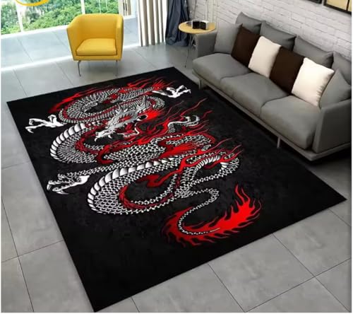 JIAOJING Teppich Cartoon Dragon Muster Teppich Für Wohnzimmer Schlafzimmer Sofa Fußmatte Küche Dekor rutschfeste Bodenmatte 80X120Cm JIAOJING Teppich Cartoon Dragon Muster Teppich Für Wohnzimmer Schlafzimmer Sofa Fußmatte Küche Dekor rutschfeste Bodenmatte 80X120Cm von JIAOJING