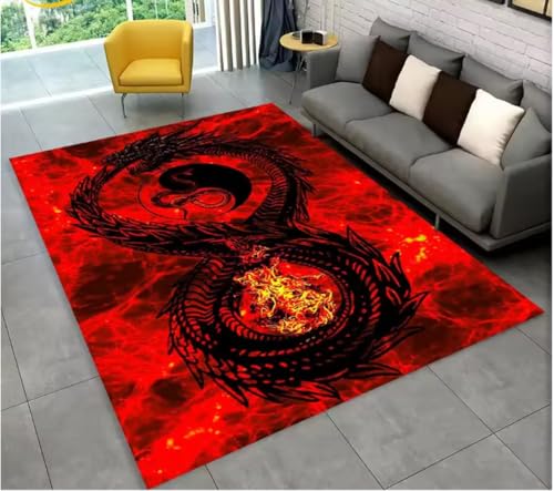 JIAOJING Teppich Cartoon Dragon Pattern Area Teppich Für Wohnzimmer Schlafzimmer Sofa Fußmatte Küche Dekor rutschfeste Bodenmatte 160X230Cm JIAOJING Teppich Cartoon Dragon Pattern Area Teppich Für Wohnzimmer Schlafzimmer Sofa Fußmatte Küche Dekor rutschfeste Bodenmatte 160X230Cm von JIAOJING