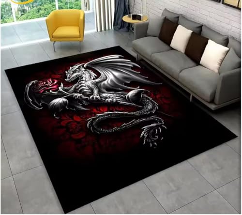 JIAOJING Teppich Cartoon Dragon Pattern Teppich Für Wohnzimmer Schlafzimmer Sofa Fußmatte Küche Dekor rutschfeste Bodenmatte 160X230Cm JIAOJING Teppich Cartoon Dragon Pattern Teppich Für Wohnzimmer Schlafzimmer Sofa Fußmatte Küche Dekor rutschfeste Bodenmatte 160X230Cm von JIAOJING