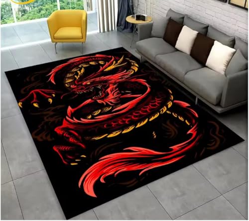 JIAOJING Teppich Cartoon Dragon Pattern Teppich Für Wohnzimmer Schlafzimmer Sofa Fußmatte Küche Dekor rutschfeste Bodenmatte 160X230Cm JIAOJING Teppich Cartoon Dragon Pattern Teppich Für Wohnzimmer Schlafzimmer Sofa Fußmatte Küche Dekor rutschfeste Bodenmatte 160X230Cm von JIAOJING