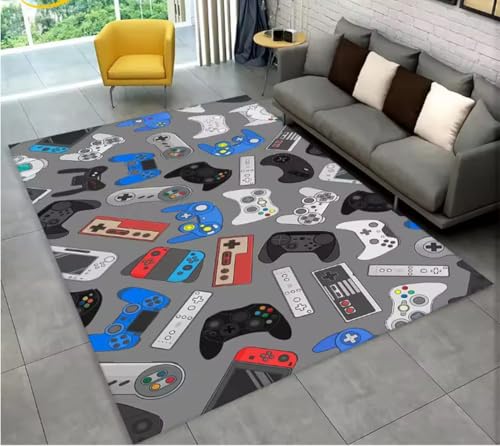 JIAOJING Teppich Cartoon Gamer Gamepad Teppich Für Wohnzimmerschlafzimmer Sofa Fußmatte Dekor rutschfeste Bodenmatte 80X120Cm JIAOJING Teppich Cartoon Gamer Gamepad Teppich Für Wohnzimmerschlafzimmer Sofa Fußmatte Dekor rutschfeste Bodenmatte 80X120Cm von JIAOJING