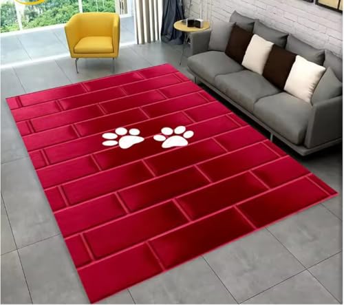 JIAOJING Teppich Haustiere Fußabdruck Sohle Serie Teppich Für Wohnzimmer Schlafzimmer Sofa Fußmatte Dekoration rutschfeste Bodenmatte 100X160Cm JIAOJING Teppich Haustiere Fußabdruck Sohle Serie Teppich Für Wohnzimmer Schlafzimmer Sofa Fußmatte Dekoration rutschfeste Bodenmatte 100X160Cm von JIAOJING