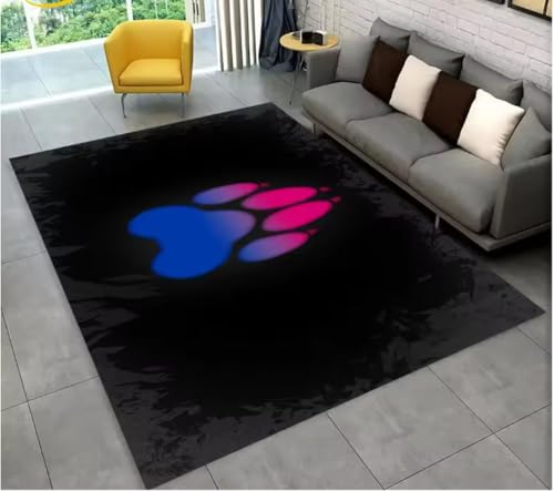 JIAOJING Teppich Haustiere Fußabdruck Sohle Serie Teppich Für Wohnzimmer Schlafzimmer Sofa Fußmatte Dekoration rutschfeste Bodenmatte 160X230Cm JIAOJING Teppich Haustiere Fußabdruck Sohle Serie Teppich Für Wohnzimmer Schlafzimmer Sofa Fußmatte Dekoration rutschfeste Bodenmatte 160X230Cm von JIAOJING