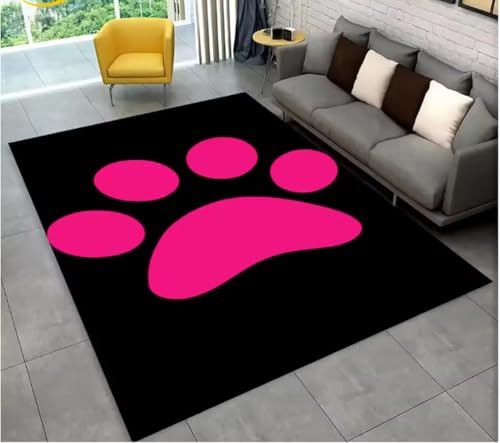JIAOJING Teppich Haustiere Fußabdruck Sohle Serie Teppich Für Wohnzimmer Schlafzimmer Sofa Fußmatte Dekoration rutschfeste Bodenmatte 160X280Cm von JIAOJING