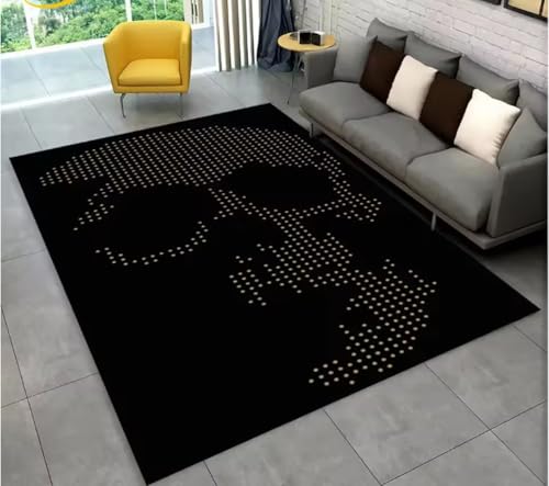 JIAOJING Teppich Horror Schädel Gothic Hexerei Teppich Für Wohnzimmer Schlafzimmer Sofa Spielzimmer Fußmatte Dekoration, rutschfeste Bodenmatte 160X280Cm JIAOJING Teppich Horror Schädel Gothic Hexerei Teppich Für Wohnzimmer Schlafzimmer Sofa Spielzimmer Fußmatte Dekoration, rutschfeste Bodenmatte 160X280Cm von JIAOJING