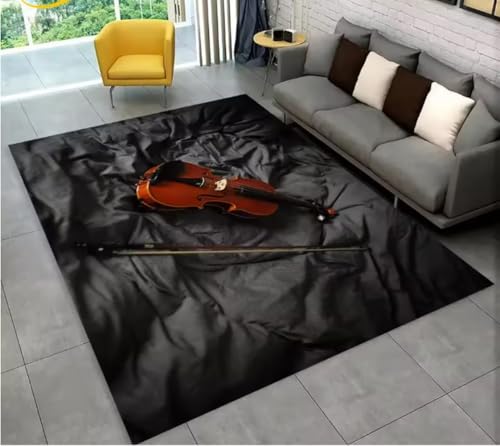 JIAOJING Teppich Klassische Violine Instrument Musik Teppich Für Zuhause Wohnzimmer Schlafzimmer Sofa Fußmatte Küche Dekor rutschfeste Bodenmatte 50X80Cm JIAOJING Teppich Klassische Violine Instrument Musik Teppich Für Zuhause Wohnzimmer Schlafzimmer Sofa Fußmatte Küche Dekor rutschfeste Bodenmatte 50X80Cm von JIAOJING