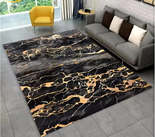 JIAOJING Teppich Nordisch Blau Goldene Farbe Marmor Geometrischer Teppich Für Wohnzimmer Schlafzimmer Sofa Fußmatte Dekor rutschfeste Bodenmatte 160X230Cm JIAOJING Teppich Nordisch Blau Goldene Farbe Marmor Geometrischer Teppich Für Wohnzimmer Schlafzimmer Sofa Fußmatte Dekor rutschfeste Bodenmatte 160X230Cm von JIAOJING