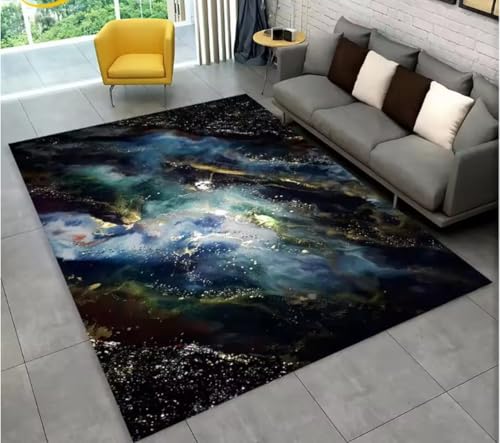 JIAOJING Teppich Nordisch Blau Goldene Farbe Marmor Geometrischer Teppich Für Wohnzimmer Schlafzimmer Sofa Fußmatte Dekor rutschfeste Bodenmatte 50X80Cm JIAOJING Teppich Nordisch Blau Goldene Farbe Marmor Geometrischer Teppich Für Wohnzimmer Schlafzimmer Sofa Fußmatte Dekor rutschfeste Bodenmatte 50X80Cm von JIAOJING