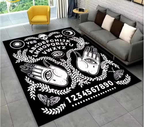 JIAOJING Teppich Ouija Tarot Hexerei Gothic Bereich Teppich Für Wohnzimmer Schlafzimmer Sofa Fußmatte Dekoration rutschfeste Bodenmatte 160X230Cm JIAOJING Teppich Ouija Tarot Hexerei Gothic Bereich Teppich Für Wohnzimmer Schlafzimmer Sofa Fußmatte Dekoration rutschfeste Bodenmatte 160X230Cm von JIAOJING