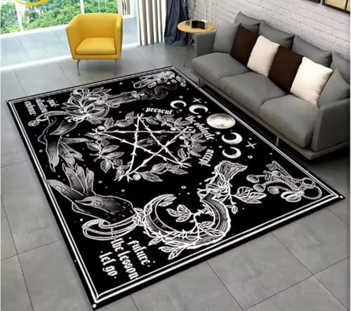 JIAOJING Teppich Ouija Tarot Hexerei Gothic Bereich Teppich Für Wohnzimmer Schlafzimmer Sofa Fußmatte Dekoration rutschfeste Bodenmatte 50X80Cm JIAOJING Teppich Ouija Tarot Hexerei Gothic Bereich Teppich Für Wohnzimmer Schlafzimmer Sofa Fußmatte Dekoration rutschfeste Bodenmatte 50X80Cm von JIAOJING