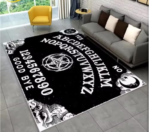 JIAOJING Teppich Ouija Tarot Hexerei Gothic Bereich Teppich Für Wohnzimmer Schlafzimmer Sofa Fußmatte Dekoration rutschfeste Bodenmatte 50X80Cm von JIAOJING