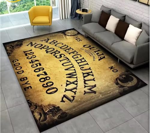 JIAOJING Teppich Ouija Tarot Hexerei Gothic Bereich Teppich Für Wohnzimmer Schlafzimmer Sofa Fußmatte Dekoration rutschfeste Bodenmatte 50X80Cm von JIAOJING