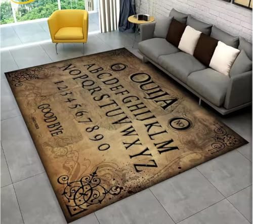 JIAOJING Teppich Ouija Tarot Hexerei Gothic Bereich Teppich Für Wohnzimmer Schlafzimmer Sofa Fußmatte Dekoration rutschfeste Bodenmatte 60X90Cm von JIAOJING