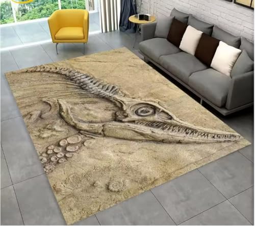 JIAOJING Teppich Tier Dinosaurier Fossil Serie Teppich Für Zuhause Wohnzimmer Schlafzimmer Sofa Fußmatte Küche Dekor, rutschfeste Bodenmatte 80X120Cm JIAOJING Teppich Tier Dinosaurier Fossil Serie Teppich Für Zuhause Wohnzimmer Schlafzimmer Sofa Fußmatte Küche Dekor, rutschfeste Bodenmatte 80X120Cm von JIAOJING