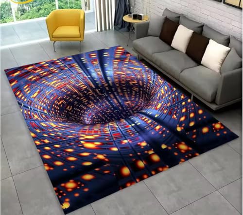 JIAOJING Teppich Vortex Illusion Abstrakter Geometrischer Optischer Teppich Für Wohnzimmer Schlafzimmer Sofa Fußmatte Dekor rutschfeste Bodenmatte 50X80Cm JIAOJING Teppich Vortex Illusion Abstrakter Geometrischer Optischer Teppich Für Wohnzimmer Schlafzimmer Sofa Fußmatte Dekor rutschfeste Bodenmatte 50X80Cm von JIAOJING