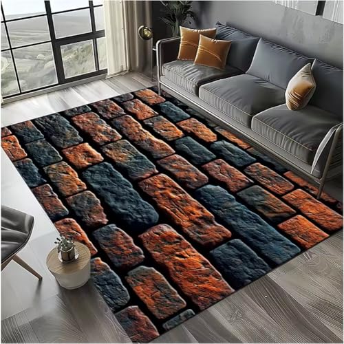 JIAOJING Teppich Ziegel Stein Gebäude Wand Originalität Teppich Für Wohnzimmer Schlafzimmer Wohnkultur rutschfest Für Sofa Fußmatte 120X160Cm JIAOJING Teppich Ziegel Stein Gebäude Wand Originalität Teppich Für Wohnzimmer Schlafzimmer Wohnkultur rutschfest Für Sofa Fußmatte 120X160Cm von JIAOJING
